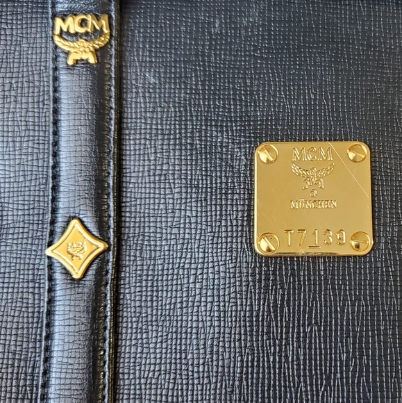 MCM Black Leather with Gold Hardware and Decoration Mini Handbag- EUC - COA - Picture 12 of 16